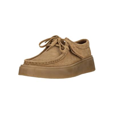 Schnürschuh CLARKS "Torview", Damen, Gr. 41,5, beige (camelfarben), Schuhe Schnürschuh, mit weicher Dämpfung