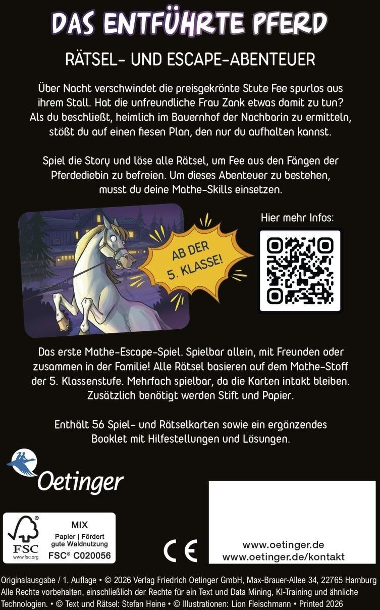 Oetinger Deine Rätsel-Challenge. Das entführte Pferd
