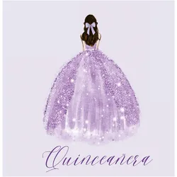 Quinceanera Guest Book with purple dress (hardback), Ratgeber von Lulu And Bell