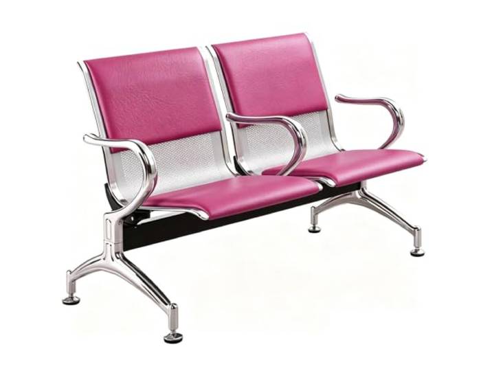 YPIOUREN Stuhl Esszimmer, Wartezimmer Stühle, Wartebank Weiches Sitzkissen, Belastbar Bis 100 Kg, Kratzfester Bodenschutz(Pink)