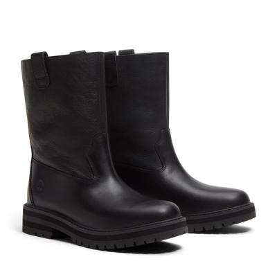 Stiefel TIMBERLAND "BRITTON DRIVE - MID PULL ON BOOT", Damen, Gr. 36, schwarz (schwarz full grain), Leder, Schuhe Stiefel