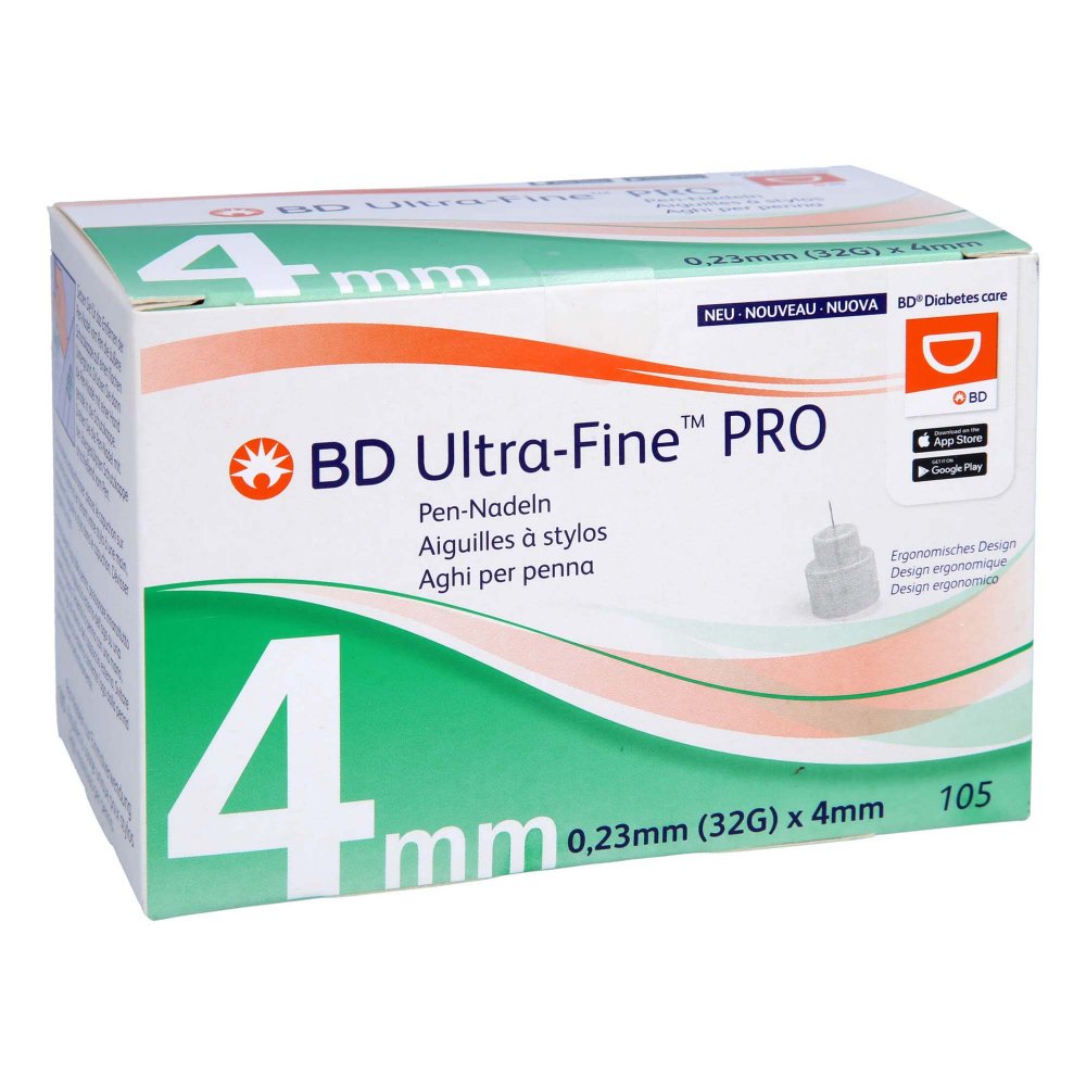 1001 Artikel Medical GmbH Bd Ultra-fine Pro Pen-nadeln 4 mm 32 G 0,23 mm 16327192