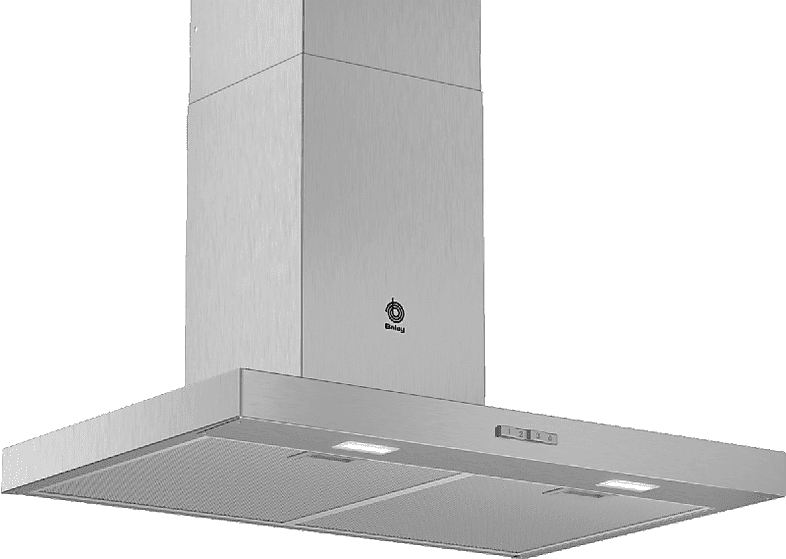 Campana decorativa - Balay 3BC076MX, Decorativa, 590 m3/h, 3 velocidades, 75 cm, Inox
