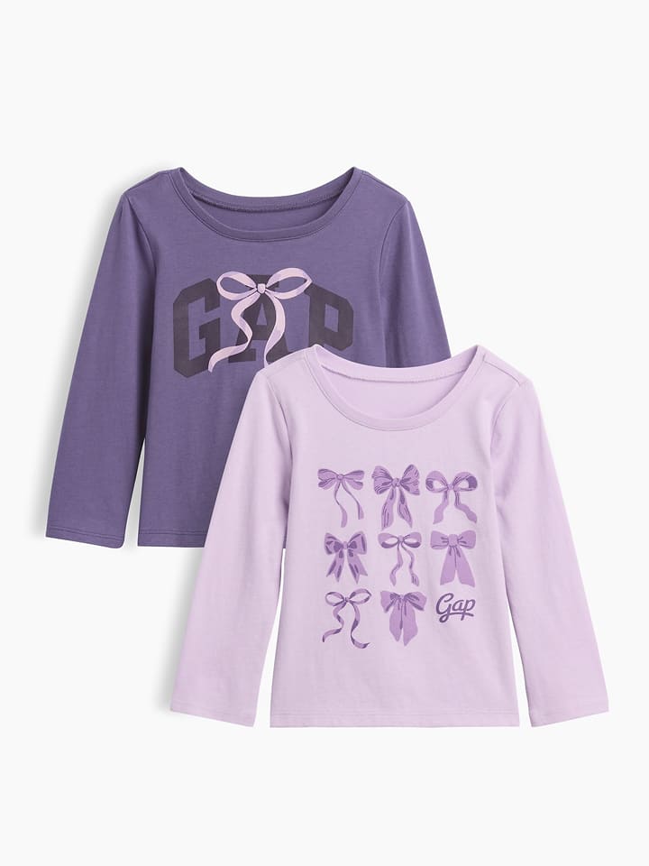 GAP 2er-Set: Longsleeves in Lila - 80/86