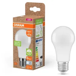 Osram E27 LED Lampe Star Classic A 100 Recycled Plastic 14W wie 100W - weiß mattierte Glühbirne -  neutralweiß