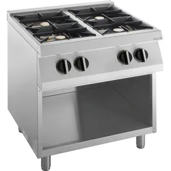 KBS Gastrotechnik Gas-Herd 4 Brenner 24 kW offener Unterbau