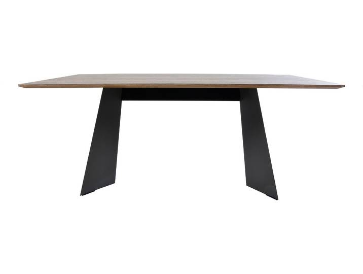 Esstisch K+W KOMFORT & WOHNEN Cube , braun (risseiche dunkel, schwarz), B:180cm H:75cm T:90cm, Tische, Esstisch, in Nachbildung Risseiche dunkel, Untergestell in 2 Farben