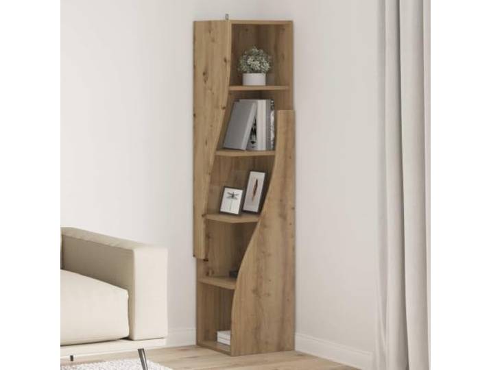 Eckschrank 32x32x140cm aus Holzwerkstoff in Artisan-Eiche für Wohnzimmer Kompakte Ecklösung, matte Optik, vielseitige Ablageflächen, stabile Verarbeitung, unkomplizierte Montage