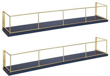 Rio Carbon Loft Richter 2-pack Wood and Metal Floating Wall Shelves - 2 Piece