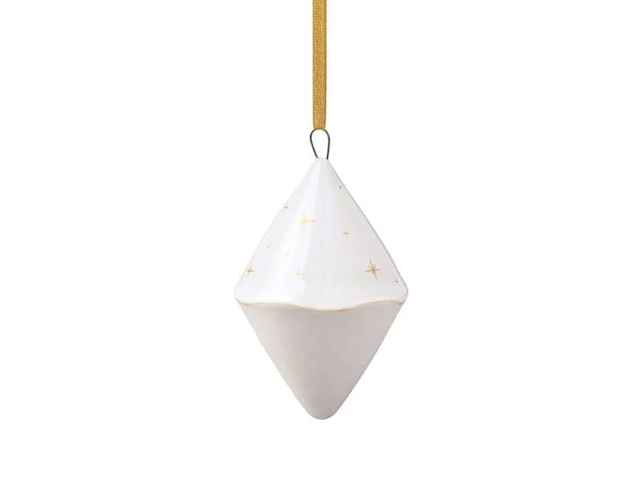Villeroy & Boch Suspension de sapin de Noël double cone Winter Glow Blanc-beige