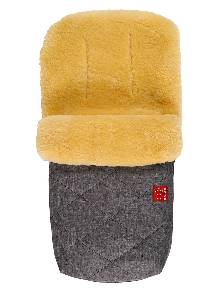 Kaiser Naturfellprodukte Lammfell-Fußsack "Natty" in Anthrazit - (L)85 x (B)45 cm - onesize