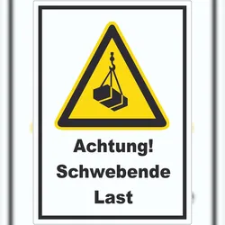 HB-Druck Achtung Schwebende Last Aufkleber A5 (148x210mm)