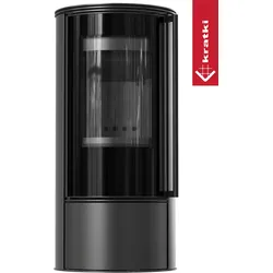 Freistehender Stahlofen KOZA SKADI mit schwarzem Thermotec und Schließfunktion