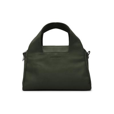 Henkeltasche GRETCHEN "Ruby Tote Three", Damen, Gr. B/H/T: 30cm x 30cm x 30cm, grün (dunkelgrün), Leder, unifarben, Taschen, aus italienischem Kalbsleder