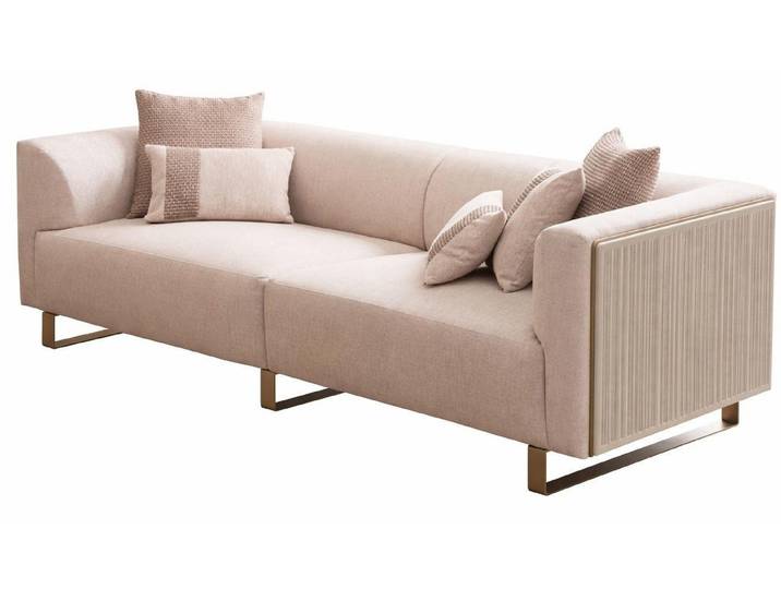 Xlmoebel 3-Sitzer Beiges 3-Sitzer-Stoffsofa für modernes Wohnzimmerdesign, 3-Sitzer 1 Teile, Made in Europa