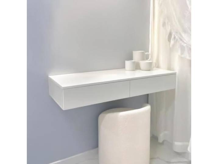 PGZMDTWI Schwebender Schminktisch, Wandtisch, Stauraum Geräumige Schubladen, Moderner Minimalistischer Stil für Schlafzimmer, Wohnzimmer und Wohnung(B,80 cm31.50 in)