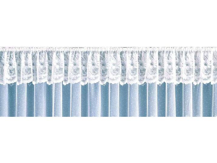 Querbehang WECKBRODT Flensburg Gr. 3, weiss (weiß), B:360cm H:28cm, Jacquard, Polyester, Gardinen, Querbehang, Jacquard, strukturiert, floral, geblümt, gebogt, Gardine, Store