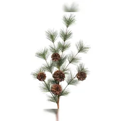 Christmas Decorations 1 Künstlicher Zweig 50cm mit Zapfen Kunstzweige Deko Zweige Weihnachten Weihnachtszweige Tannenzweige grün braun