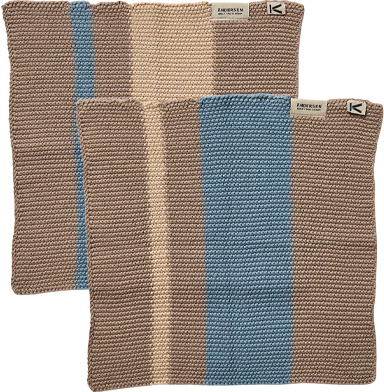Andersen Karklud 27x27 Cm 2-Pak   100% Bomuld Oat/beige/blå