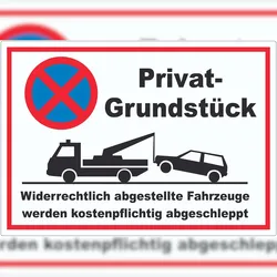 HB-Druck Parken verboten Privatgrundstück Aufkleber A1 (594x841mm)