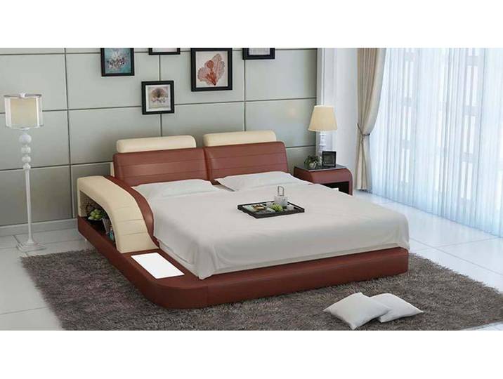 Xlmoebel, Wasserbett Luxus Doppelbett mit Lederpolsterung und integriertem Wasserbett, (Wasserbett), Hergestellt in Europa