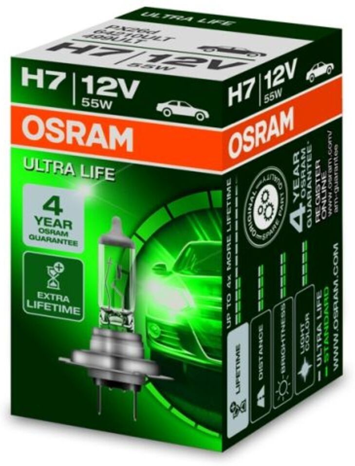 Ams-Osram Lampada alogena OSRAM H7 Ultra Life 12V, 55W, 1 Pezzo
