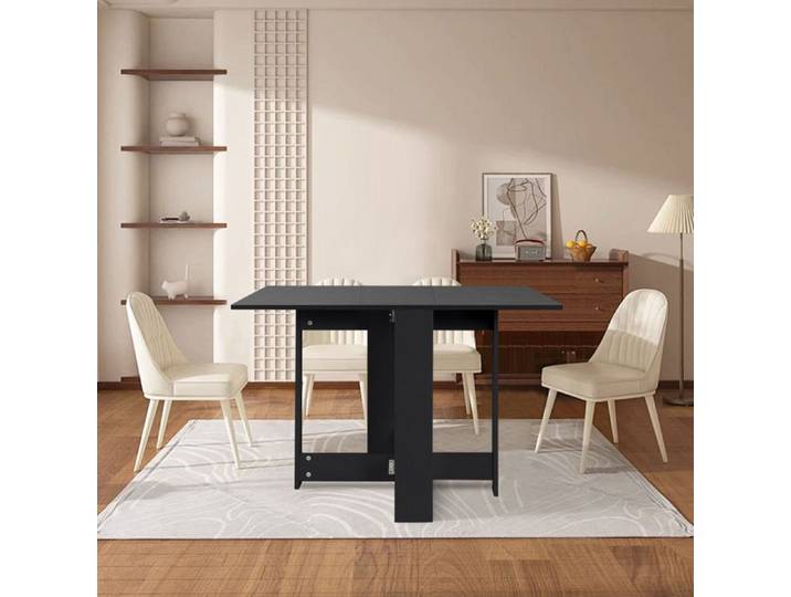 Table à Manger Pliable PIPIPOXER Table de Cuisine Pour Petits espaces pour Salle à Manger 103x76x73 4 cm Noir