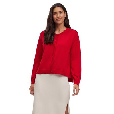Cardigan FALKE "FALKE Cardigan", Damen, Gr. S, rot (sporty rot (8003)), Strickjacken