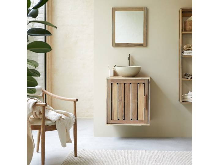 Badezimmermöbel aus Akazienholz 60 Lila - Natur