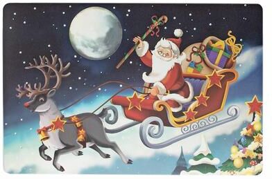 IH Casa Decor Eva Placemat (Santa On Sleigh) (12 X 18) - Set of 12