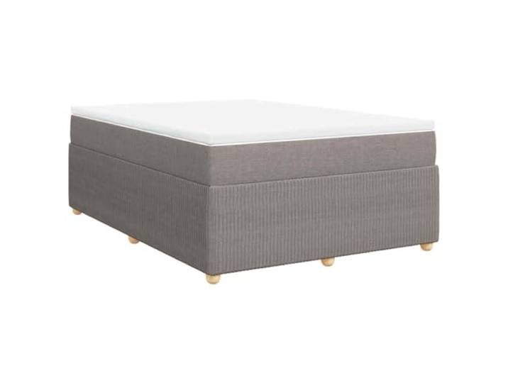 KKgypkn Boxspringbett Stoff Taupe 140x200 cm mit Matratze und Lattenrost