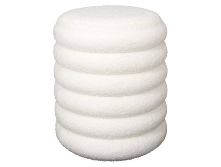 Pouf - HOME DECO FACTORY - Rangement - Bouclette - Blanc