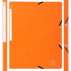 Exacompta 5564E 25x Eckspannmappe mit Gummizug ohne Klappe, aus Colorspan-Karton 400g/m2, für Format DIN A4 - Orange