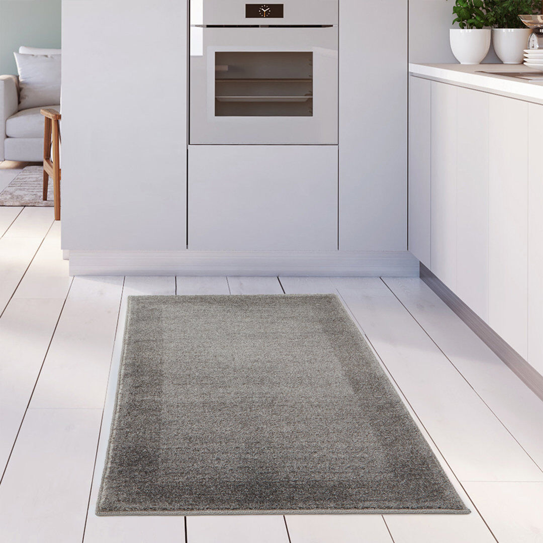 THE RUGS Ephesus Collection Living Room Rugs Bordered Design in Grey Grey Rectangle 80 x 150cm