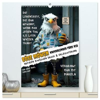 Böse Möwen - Kackkalender fürs Klo (hochwertiger Premium Wandkalender 2027 DIN A2 hoch), Kunstdruck in Hochglanz
