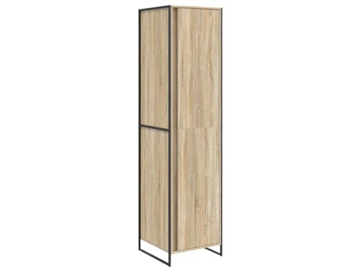 HBBMGYD Schrank 50 x 50 x 200 cm Holz Schlichter quadratischer Rahmen, robuste Stahlbeine, Rückseite aus technischem Holz, Trockenreinigung