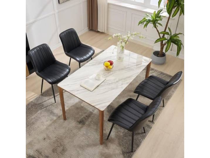 Garvee 6er-Set gepolsterte Esszimmerstühle – Bequeme Küchenstühle für modernes Wohnambiente – Farbe: Schwarz