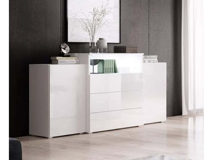 Muebles Slavic Kommode für Innenraum, 150 x 68 cm, Kommode, Schlafzimmer, großes Fassungsvermögen, Kommode für das Wohnzimmer, Flur - Sinfonier Grande