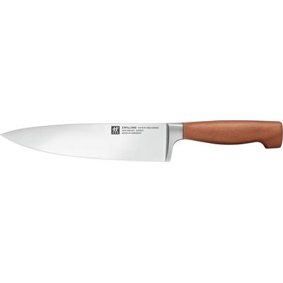 Universalküchenmesser ZWILLING "**** VIER STERNE Wood", braun, Klingenlänge 13cm, Holz, Spezialklingenstahl, Kochmesser, Made in Germany, Eigehärtete Klinge, FSC-Zertifizitiertes Holz
