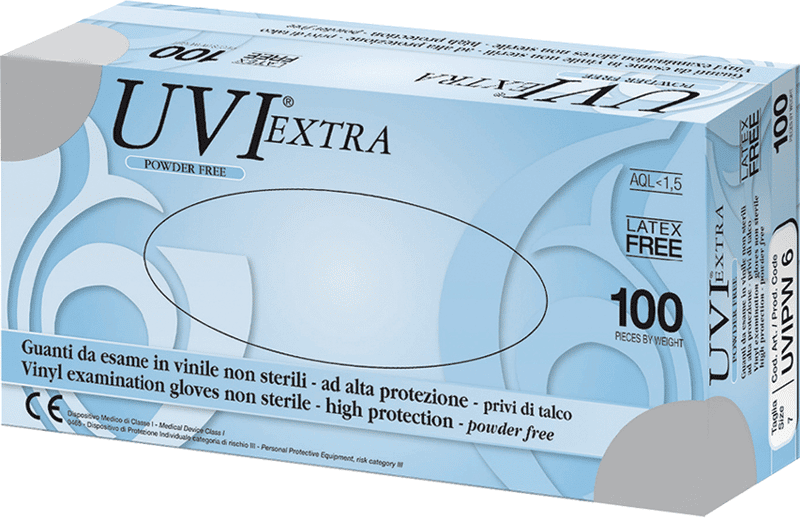 Gima Uvi Extra Guanti Da Esame in Vinile non Sterili Senza Talco Taglia XL 100 Guanti