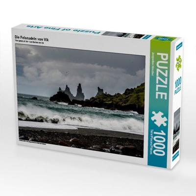 CALVENDO Puzzle Die Felsnadeln von Vik | 1000 Teile Lege-Größe 64 × 48 cm Foto-Puzzle für glückliche Stunden
