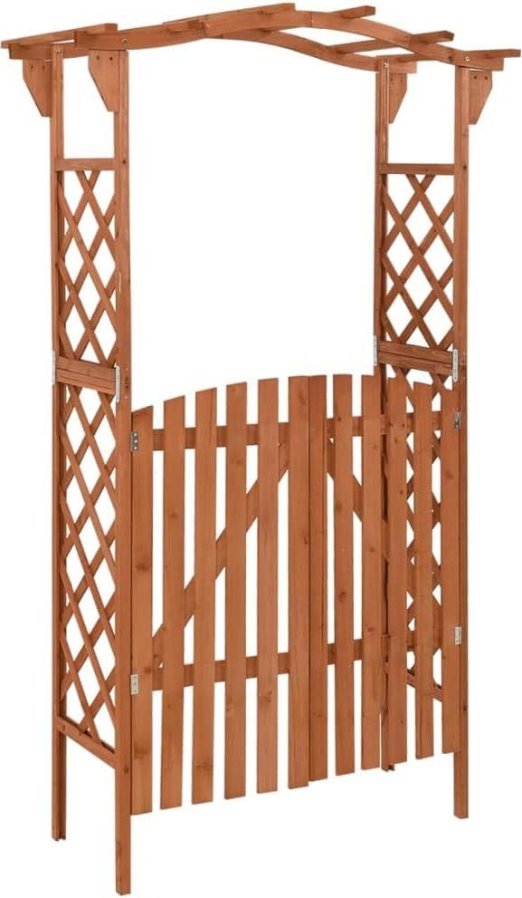 Pergola mit Tor aus massivem Holz 116x40x204cm