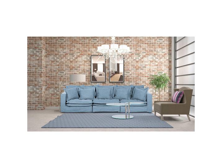 P & B Bigsofa, Blau, Kunststoff, Füllung: Komfortschaum, Silikon, 338x90x119 cm, Wohnzimmer, Sofas & Couches, Bigsofa