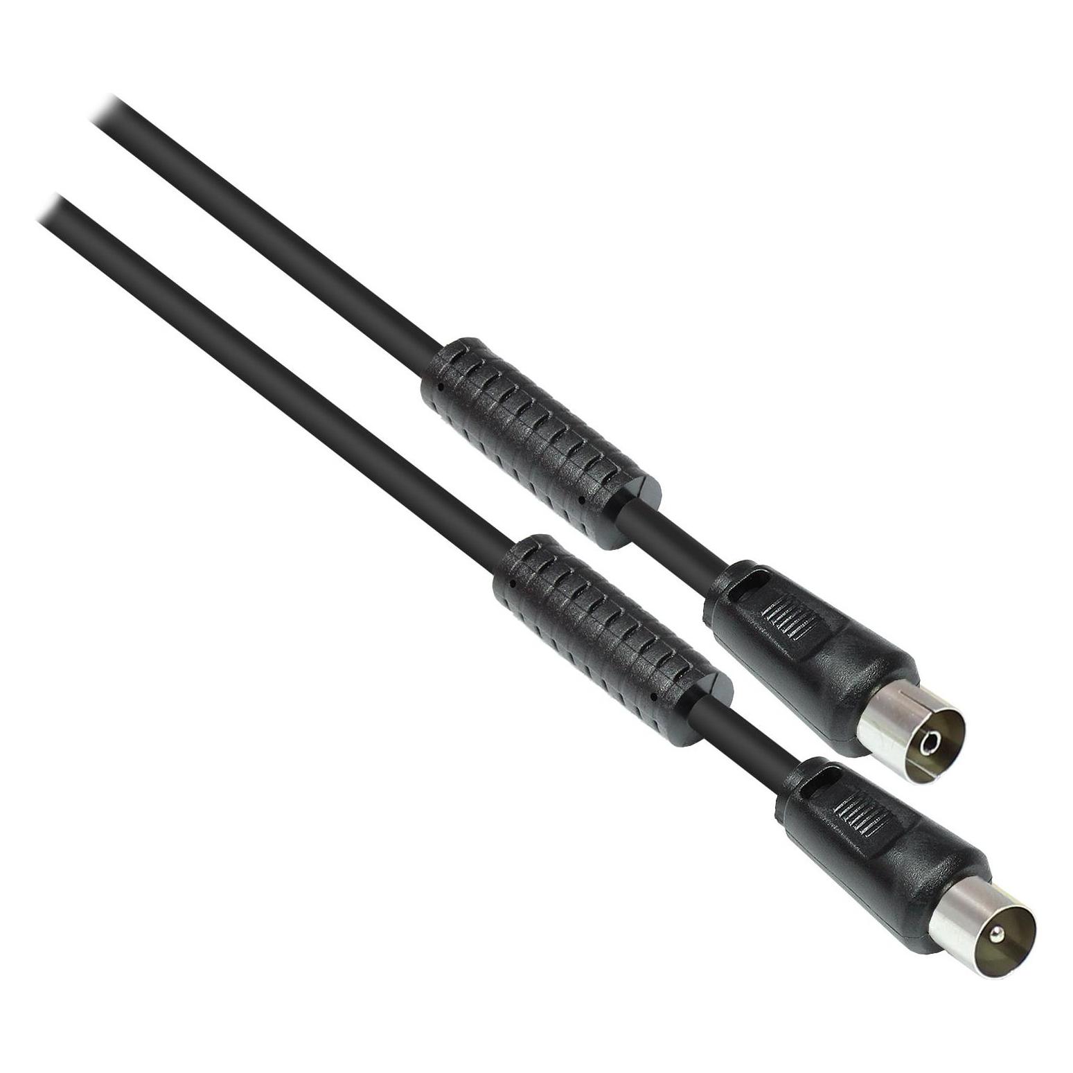 Good Connections SAT Antennenkabel, Koax Stecker an Koax Buchse, 2x Mantelstromfilter (Ferritkern), Doppelschirmung (95 dB, SAT Kabel) (S-PAK15S)