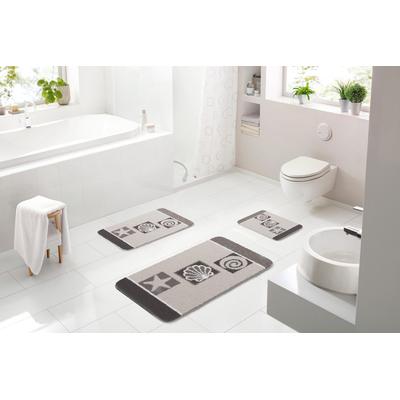 Badematte LINEA DUE "Aquatica", grau (taupe), H:18mm, Polyacryl, Badematten, Badematte