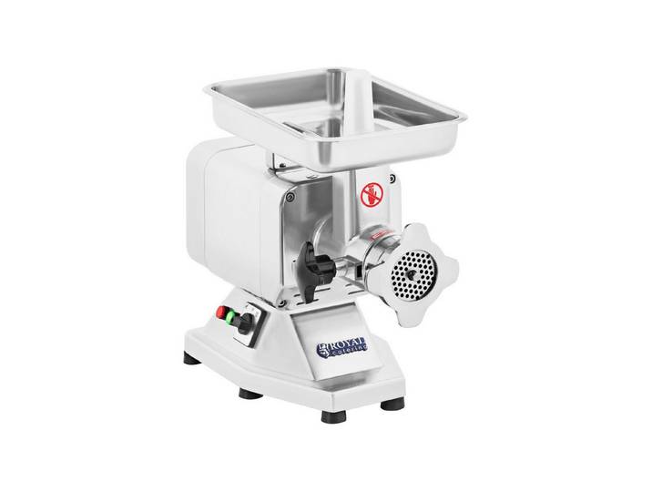 Royal Catering Fleischwolf 200 kg/h Edelstahl Messer Reverse-Funktion Elektrisch Gastro Profi, 850 W