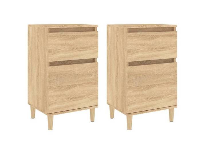 CHEZ JILI* Lot de 2 Tables de chevet - RUIGOU - Petite table de chambre chêne sonoma 40x35x70 cm Août782252