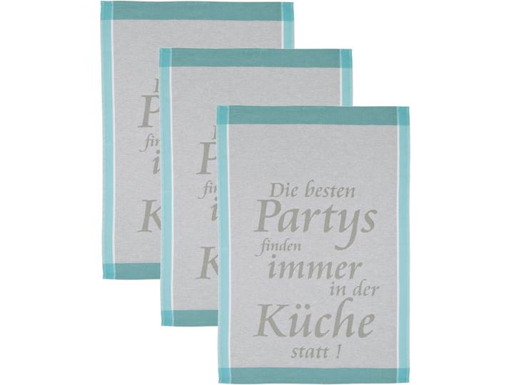 Geschirrtuch ROSS Die Besten Partys finden immer in der Küche statt , blau (grau, türkis), B:50cm L:70cm, 100% Baumwolle, Geschirrtücher, Geschirrtuch, Sprüchetuch, aus 100% Baumwolle