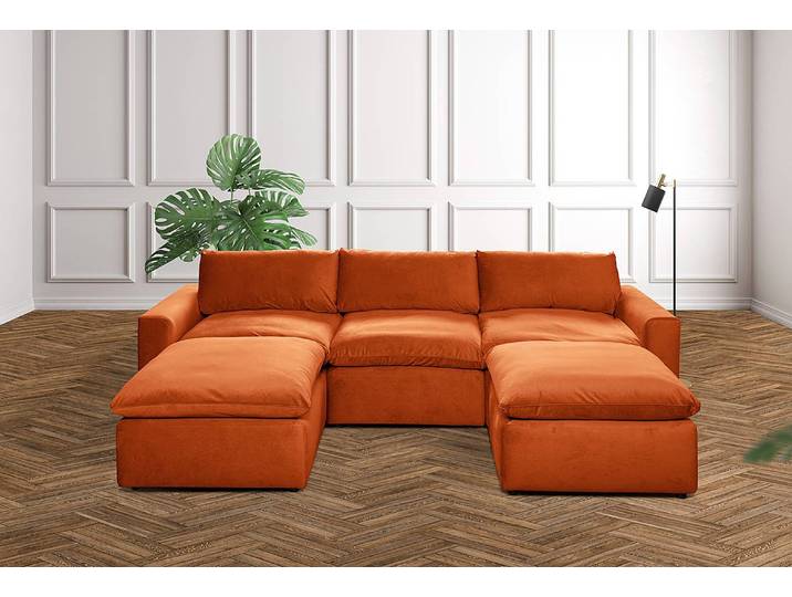 Polsterhocker Nizza 84 x 84cm Kupfer/Kupfer
