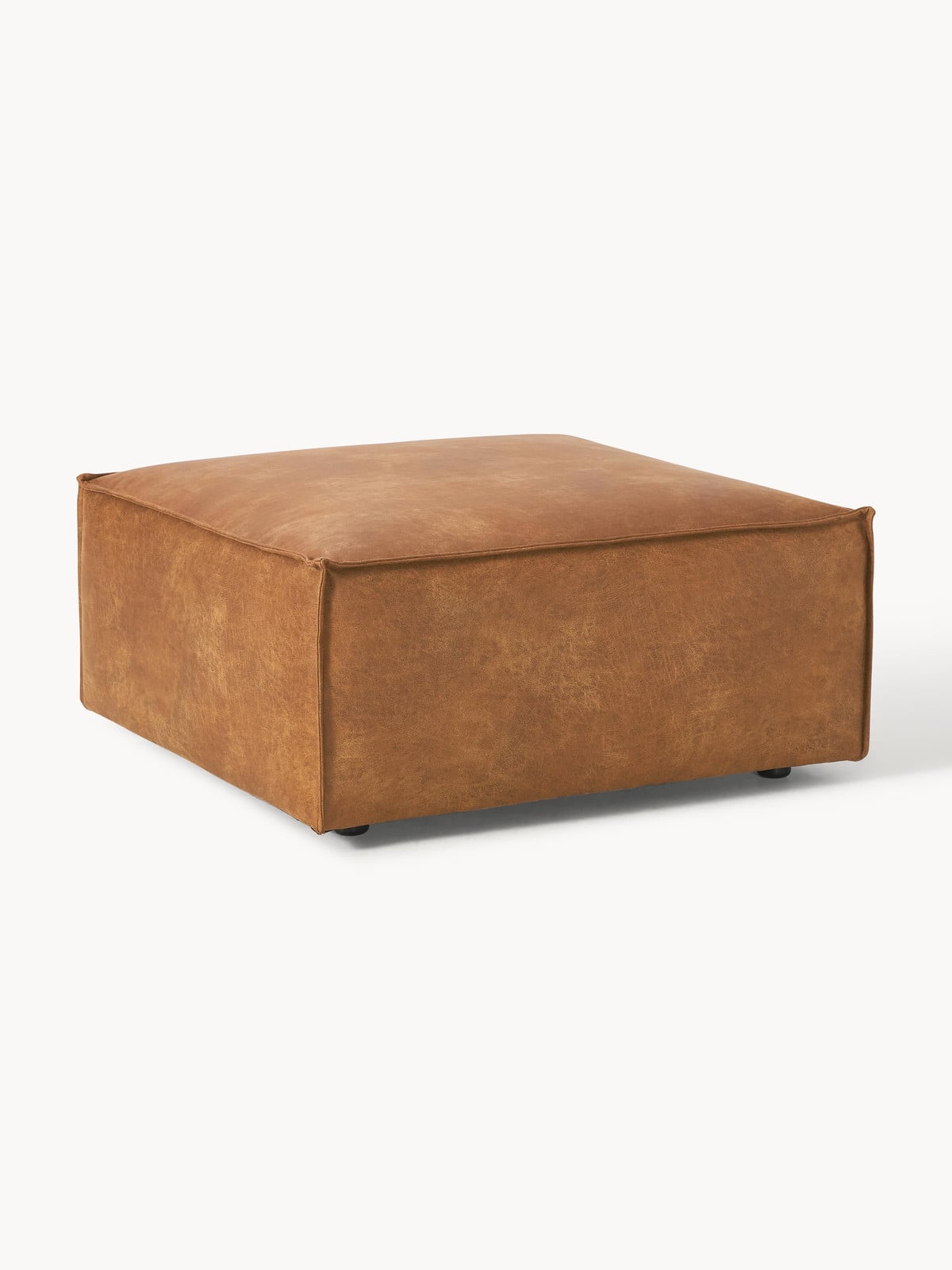 Westwing Collection Leren poef Lennon